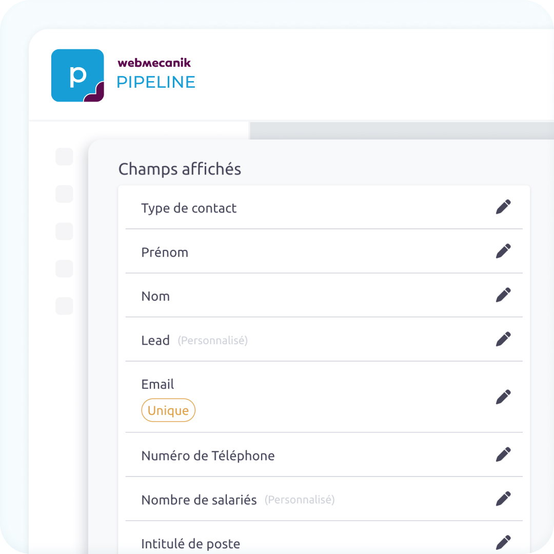 champs personnalisables