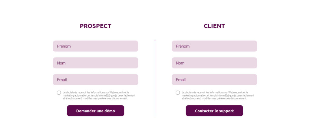 Contenu dynamique pour la capture de leads