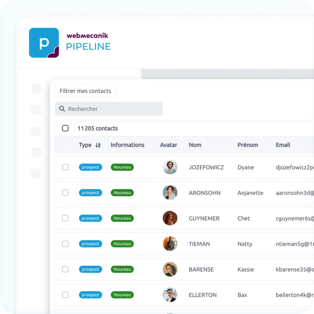 Gestion des contacts prospects