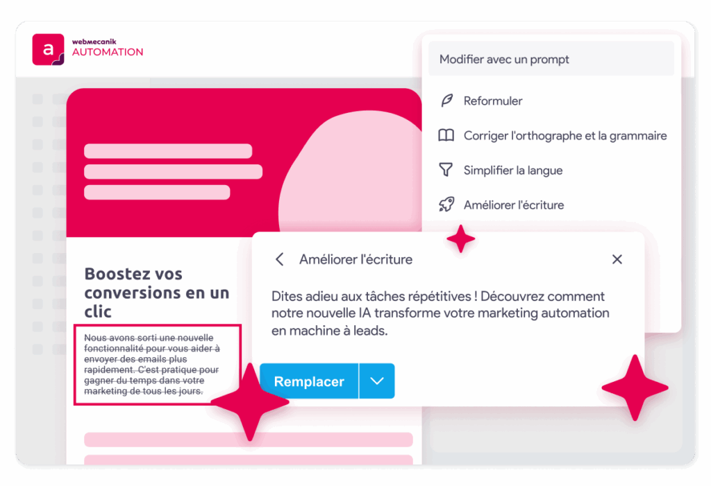 Génération de texte email