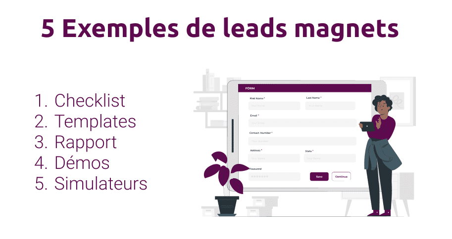 Illustration 5 exemples de leads magnets