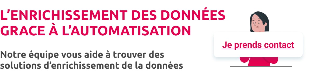 Bouton : prendre contact. Article solution d'enrichissement des données